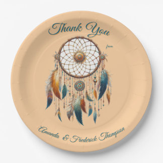 Plato De Papel Dreamcatchers en un tema bohemio