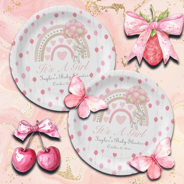 Plato De Papel Dreaming Pink It's a Chica Baby Shower (Subido por el creador)