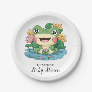 Plato De Papel Dreamy Bonito Frog Baby Shower
