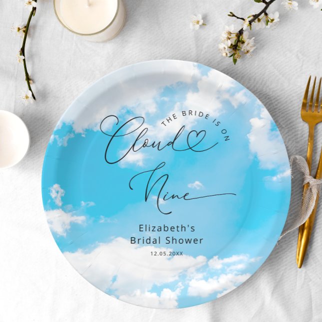 Plato De Papel Dreamy Cloud Nueve Bridal Shower (Subido por el creador)