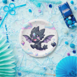 Plato De Papel Dreamy Enchanted Dragon Baby Shower