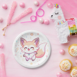 Plato De Papel Dreamy Fox Baby Shower