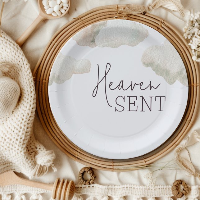 Plato De Papel Dreamy Heaven envió a Blue Boy Baby Shower (Subido por el creador)