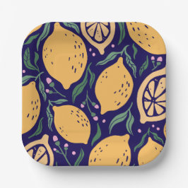 Plato De Papel Dreamy Lemons