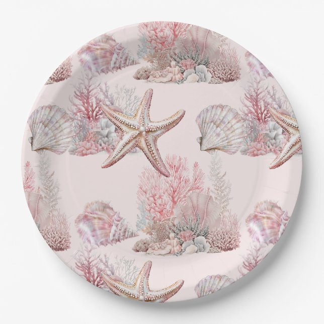 Plato De Papel Dreamy Under the Sea Baby Shower (Anverso)