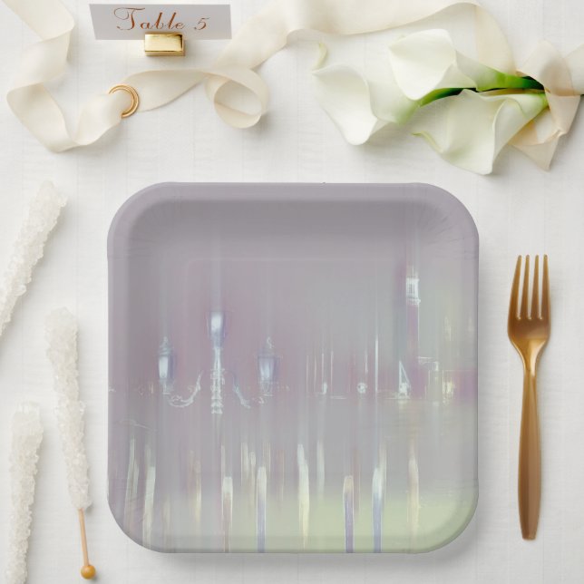 Plato De Papel Dreamy Venice Italia (Boda)