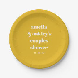 Plato De Papel Ducha amarilla Minimalista cute Personalizado Pare