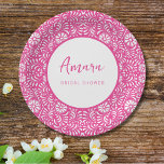 PLATO DE PAPEL DUCHA BRIDAL DE TALAVERA ROSA<br><div class="desc">Hermosas flores de Talavera Mexicana Rosa</div>