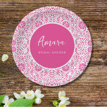 PLATO DE PAPEL DUCHA BRIDAL DE TALAVERA ROSA<br><div class="desc">Hermosas flores de Talavera Mexicana Rosa</div>