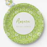 PLATO DE PAPEL DUCHA BRIDAL VERDE DE TALAVERA<br><div class="desc">Hermosas flores verdes de Talavera Mexicana</div>