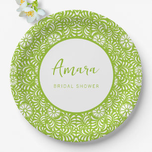 PLATO DE PAPEL DUCHA BRIDAL VERDE DE TALAVERA