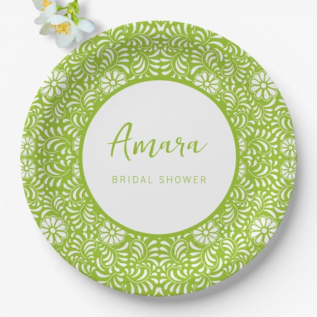 PLATO DE PAPEL DUCHA BRIDAL VERDE DE TALAVERA (Subido por el creador)