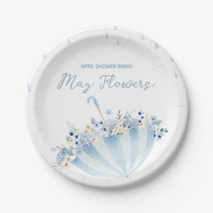 Plato De Papel Ducha De Abril Trae Flores De Mayo Shower De Bebe