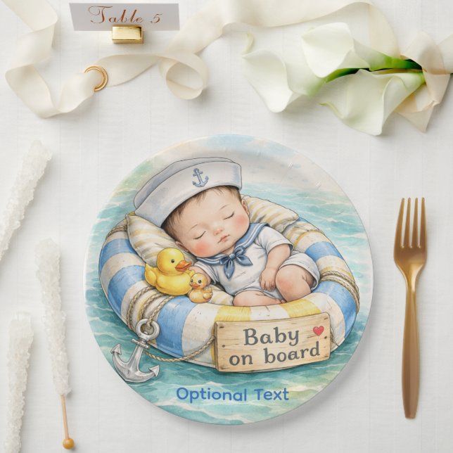Plato De Papel Ducha de Baby on Board  (Boda)