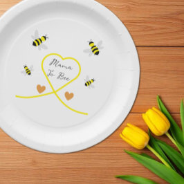 Plato De Papel Ducha de bebé abeja