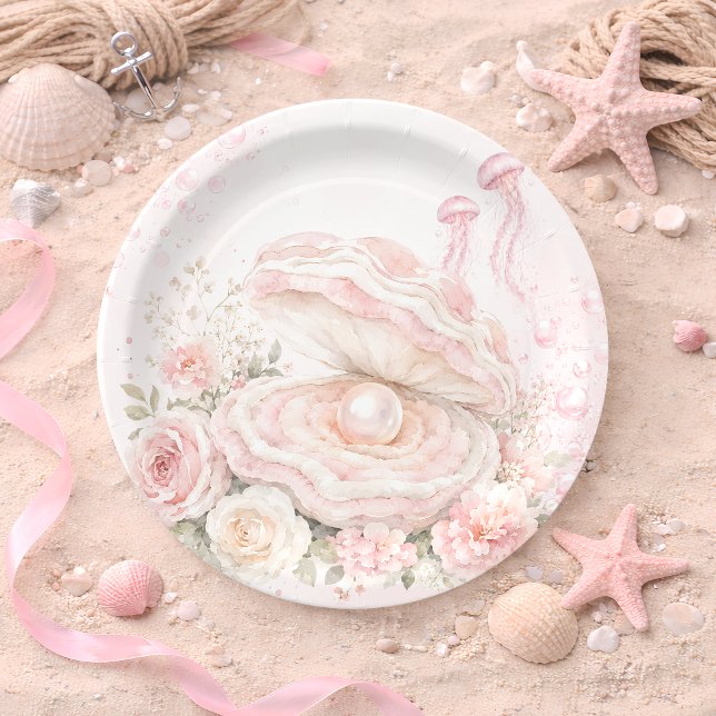 Plato De Papel Ducha de bebé bajo el mar (Subido por el creador)