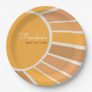 Plato De Papel Ducha de bebé Boho pequeño rayo de sol