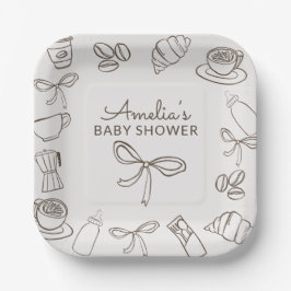 Plato De Papel Ducha de bebé caprichosa Café Bebe