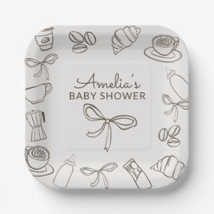 Plato De Papel Ducha de bebé caprichosa Café Bebe