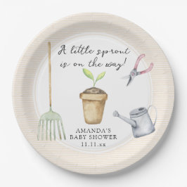 Plato De Papel Ducha de bebé con brote pequeño