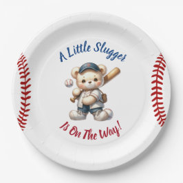 Plato De Papel Ducha de bebé de béisbol