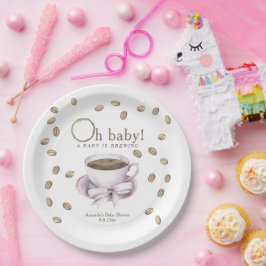 Plato De Papel Ducha de bebé de café y preparación de café con la