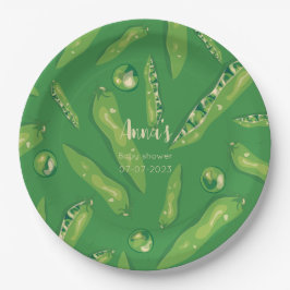 Plato De Papel Ducha de bebé de guisantes dulces