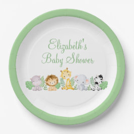 Plato De Papel Ducha de bebé de la jungla de la moda salvaje