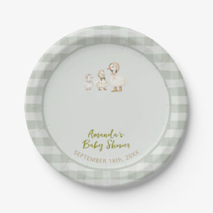 Plato De Papel Ducha de Bebé de Mamá Gansa y Ansarino