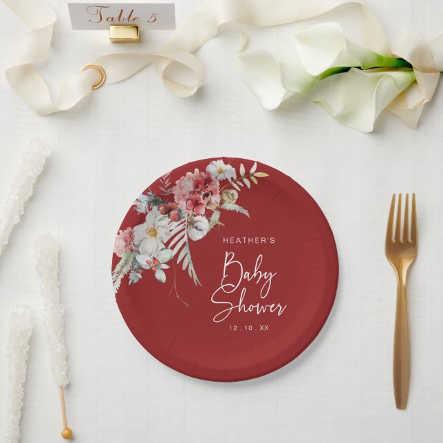 Plato De Papel Ducha de Bebé de Navidad (Boda)