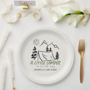 Plato De Papel Ducha de bebé de niño tema de tienda de campaña Li