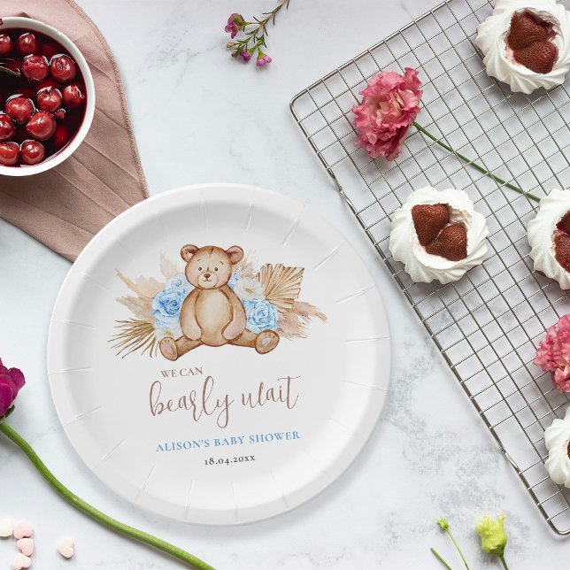 Plato De Papel Ducha de bebé de oso de peluche (Subido por el creador)