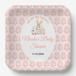 Plato De Papel Ducha de bebé del conejo de Pascua
