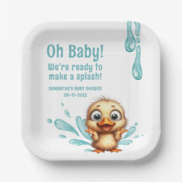 Plato De Papel Ducha de bebé Fiesta de piscina
