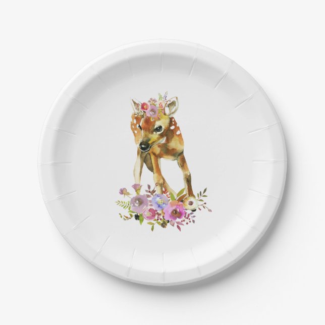Plato De Papel Ducha de Bebé Flora Doe (Anverso)