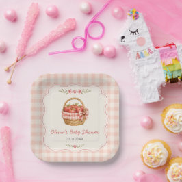 Plato De Papel Ducha de bebé Gingham Apple of Our Eye 