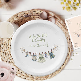 Plato De Papel Ducha de bebé Little Bit Of Country Clothesline