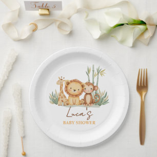 Plato De Papel Ducha de bebé Little Safari Adventure