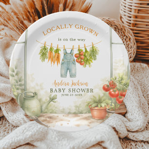 Plato De Papel Ducha de bebé Locally Grown Veggie Clothesline