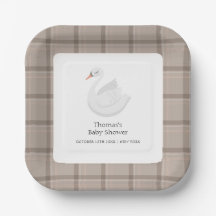 Ducha de bebé minimalista moderna de cisne a cuadr