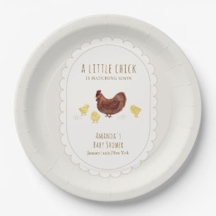 Plato De Papel Ducha de bebé Neutral Minimalista Boho Granja Poll