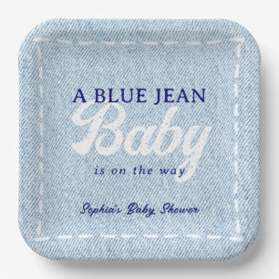 Plato De Papel Ducha de Bebé Niño Blue Jean Baby