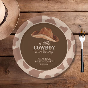 Plato De Papel Ducha de bebé niño del Oeste Salvaje Rodeo Vaquero