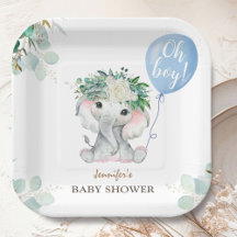 Ducha de Bebé Niño Elefante Azul