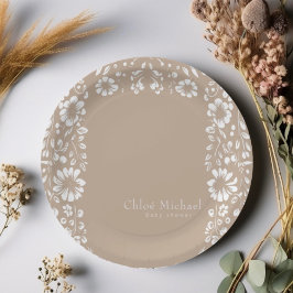 Plato De Papel Ducha de bebé Papel Picado