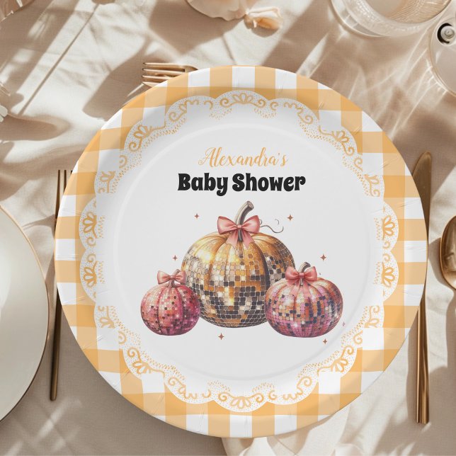 Plato De Papel Ducha de Bebé Parche de Calabaza Disco (Subido por el creador)