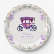 Ducha de bebé Pastel Floral Princesa Carruaje Niña