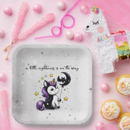 Plato De Papel Ducha de Bebé Pequeño Unicornio