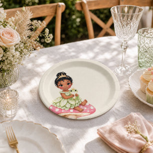Plato De Papel Ducha de Bebé Princesa Rana