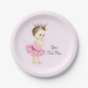 Plato De Papel Ducha de Bebé Princesa Tutú